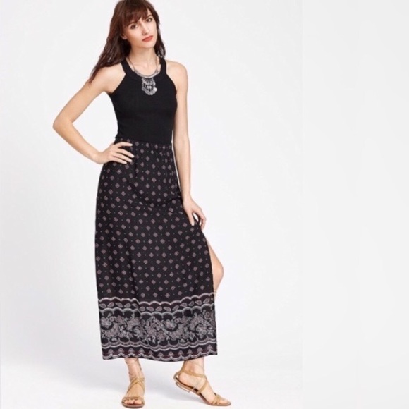 Mixed Floral Print Deep Side Slits Maxi Skirt - Picture 4 of 5
